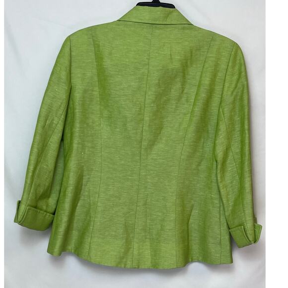 Lafayette 148 Women's Green Linen Wool Blazer - Size 10 - Picture 2 of 8